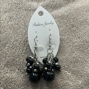 Elegant Black Beaded Earrings
